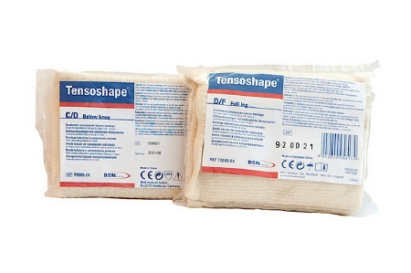 Elastic Tubular Support Bandage Tensoshape 12-1/2 Inch X 14 Foot Below Knee Pull On Tan NonSterile Small Size B / C Standard Compression