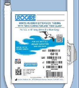 Extension Tubing with Connector Urocare With Connector and Clamp, White, Rubber, 0.31 X 18 Inch