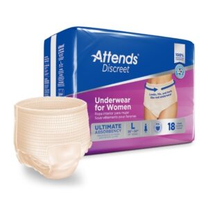 Female Adult Absorbent Underwear Attends Discreet Pull On with Tear Away Seams Large Disposable Heavy Absorbency