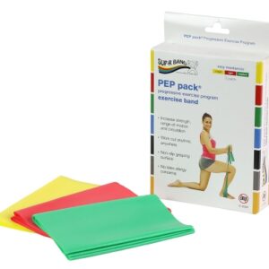 Exercise Resistance Band Set Sup-R Band PEP Pack Yellow / Red / Green 5 Inch X 5 Foot Easy Resistance