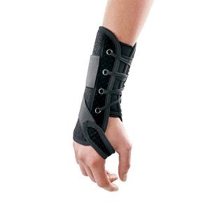 Wrist Brace Breg Wrist Lacer Aluminum / Felt / Suede Left Hand Black Small