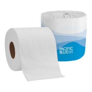 Toilet Tissue Pacific Blue Select White 2-Ply Standard Size Cored Roll 550 Sheets 3-4/5 X 4 Inch