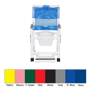 Shower Chair MJM International Drop Arms PVC Frame 18 Inch Seat Width 300 lbs. Weight Capacity