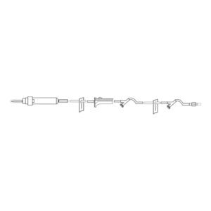 Primary IV Administration Set MedSource Gravity 2 Ports 10 Drops / mL Drip Rate Without Filter 100 Inch Tubing Solution Without Flow Regulator