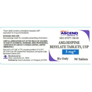 Amlodipine Besylate 5 mg Tablet 90 Tablets
