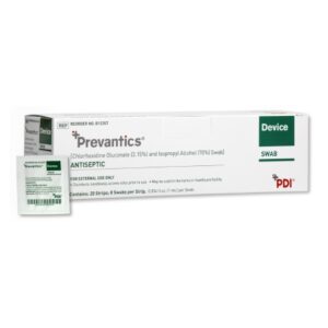 Device Swab Strip Prevantics 3.15% / 70% Strength CHG (Chlorhexidine Gluconate) / Isopropyl Alcohol Individual Packet NonSterile