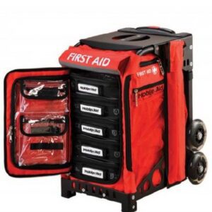 Easy-Roll Trauma First Aid Station MobileAid 14 X 12.25 X 18.5 Inch External Dimensions (Including Wheels), 14 X 10 X 18.5 Inch External Dimensions (Excluding Wheels), 8.5 X 12 X 15.5 Inch (Internal Dimensions), 13 X 8 Inch Access Door Dimensions, 38 Inch Handle Extension