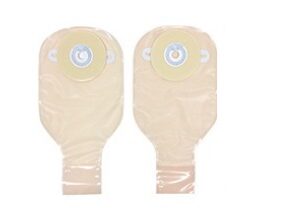 Ostomy Pouch Nu-Flex One-Piece System 11 Inch Length Deep Convex, Pre-Cut 1 Inch Stoma, Round Drainable