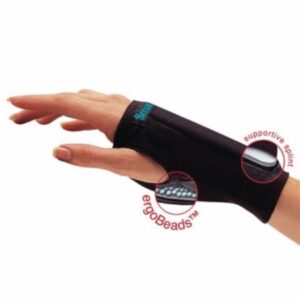 Wrist Brace with Thumb Support Smart Glove Standard Cotton / ergoBeads / Spandex / Plastic Left or Right Hand Black Medium