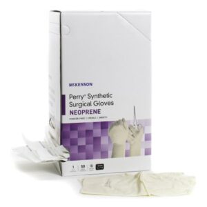 Surgical Glove McKesson Perry Synthetic Surgical Gloves Size 6.5 Sterile Polychloroprene Standard Cuff Length Smooth Cream Chemo Tested