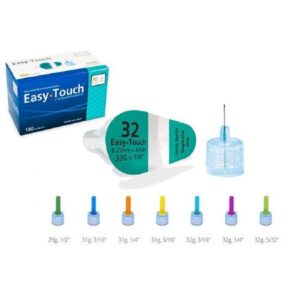 Standard Insulin Pen Needle EasyTouch 32 Gauge 6 mm Length NonSafety