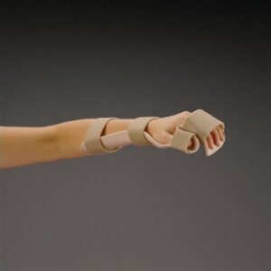 Resting Pan Mitt Hand / Wrist Splint with Strapping Rolyan Preformed Thermoplastic Right Hand White Large