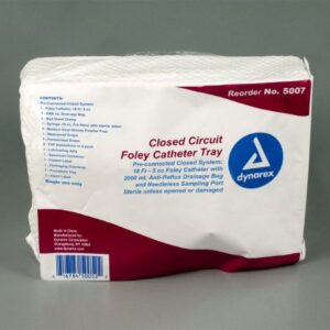 Indwelling Closed System Catheter Tray Dynarex Foley 18 Fr. 5 cc Balloon