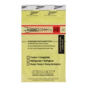 Specimen Transport Bag with Document Pouch Speci-Gard 6 X 10 Inch Adhesive Closure Biohazard Symbol / Storage Instructions / Instructions for Use NonSterile