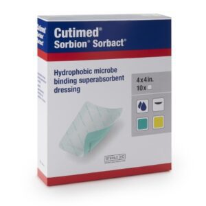 Super Absorbent Antimicrobial Dressing Cutimed Sorbion Sorbact 4 X 4 Inch Square