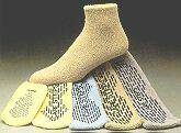 Slipper Socks Care-Steps Unisex Adult Large Double Tread Single Patient Use Beige