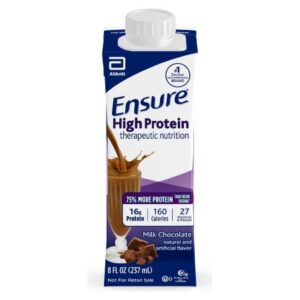 Oral Supplement Ensure High Protein Therapeutic Nutrition Shake Chocolate Flavor Liquid 8 oz. Reclosable Carton