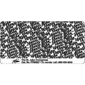 Pre-Printed Label pdc Identi-Hide Chart Tab White Paper Hide Identi-Hide Black Privacy Label 2 X 4 Inch