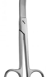 Operating Scissors V. Mueller 6 Inch Length Surgical Grade Stainless Steel NonSterile Finger Ring Handle Curved Blunt Tip / Blunt Tip