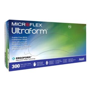 Exam Glove Ultraform Small / Medium NonSterile Nitrile Standard Cuff Length Textured Fingertips Blue Not Rated