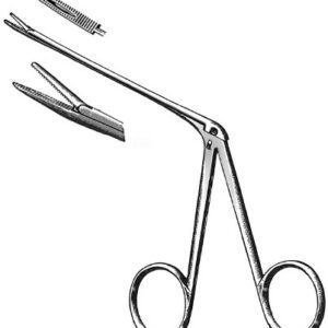 Alligator Forceps Hartmann 3-1/2 Inch Length Floor / Office Grade Pakistani Stainless Steel NonSterile Locking Finger Ring Handle Straight Serrated Tips with Groove