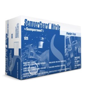General Purpose Glove SemperGuard X-Large Nitrile Blue 9.4 Inch Beaded Cuff NonSterile