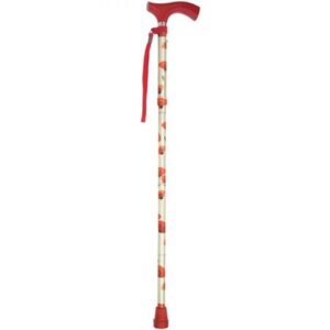Folding Cane Switch Sticks Aluminum 32 to 37 Inch Height Poppies Print