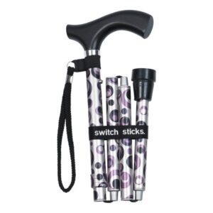 Folding Cane Switch Sticks Aluminum 32 to 37 Inch Height Storm Print