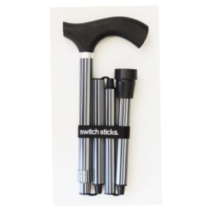 Folding Cane Switch Sticks Aluminum 32 to 37 Inch Height Shadow