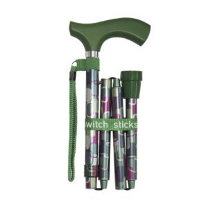 Folding Cane Switch Sticks Aluminum 32 to 37 Inch Height Vienna Print