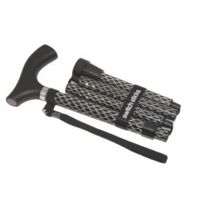 Folding Cane Switch Sticks Aluminum 32 to 37 Inch Height Soiree Black