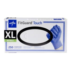 Exam Glove FitGuard Touch X-Large NonSterile Nitrile Standard Cuff Length Textured Fingertips Dark Blue Chemo Tested