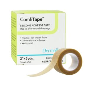 Waterproof Medical Tape ComfiTape Tan 2 Inch X 5 Yard Nonwoven / Silicone NonSterile