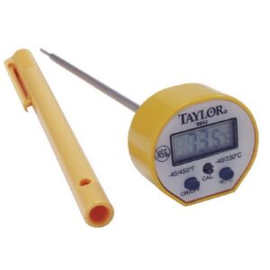 Long-Stem Thermometer Taylor Fahrenheit / Celsius -40 degree to +450 degreeF (-40 degree to +230 degreeC) Stainless Steel Probe Insertable Battery Operated