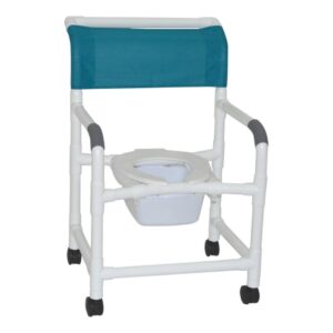 Shower Chair 100 Series PVC Frame 22 Inch Seat Width Internal / 26 Inch Seat Width External 300 lbs. Weight Capacity