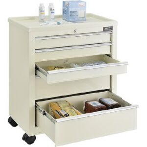 Medical Bedside Cart Global Steel 13-1/4 X 24-1/2 X 29 Inch Beige 2-1/4 X 10-7/8 X 20-1/16 , 5-11/32 X 10-7/8 X 20-1/16 Drawer