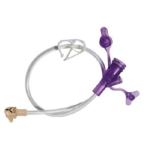 Right Angle Connector with Y-Port Adapter ENFit 24 Inch, Clear