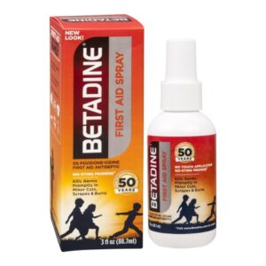 Antiseptic Povidone-Iodine Betadine Topical Liquid 3 oz. Spray Bottle