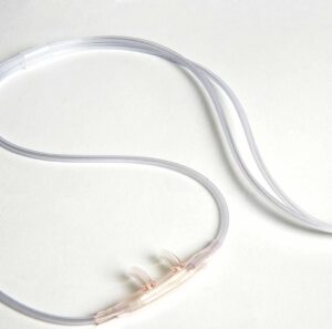 ETCO2 Nasal Sampling Cannula with O2 Delivery Adult Curved Prong / NonFlared Tip 14 Foot O2 Line