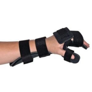 Resting Hand Splint with Neutral Thumb Plastic Right Hand Black Medium
