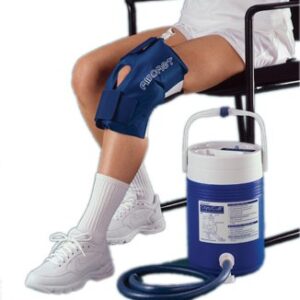 Cold Therapy Wrap AirCast Cryo/Cuff Knee Large 20 to 31 Inch Circumference Nylon / Vinyl Reusable