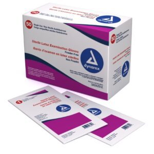 Exam Glove Dynarex Medium Sterile Pair Latex Standard Cuff Length Textured Grip Ivory Not Rated
