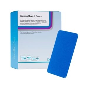 Silver Foam Dressing DermaBlue+ Foam 8 X 16 Inch Rectangle Sterile