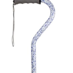 Offset Cane Carex Ergo Aluminum 30-1/2 to 39-1/2 Inch Height Blue Floral Print