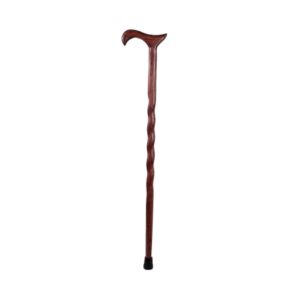 T-Handle Cane Brazos Twisted Wood 34 Inch Height Red Oak