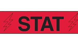 Pre-Printed Label Indeed Auxiliary Label Red Paper STAT Black Alert Label 3/8 X 1-5/8 Inch