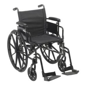 Wheelchair Cruiser X4 Dual Axle Desk Length Arm Swing-Away Footrest Black Upholstery 18 Inch Seat Width Adult 300 lbs. Weight Capacity