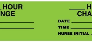 Pre-Printed / Write On Label Conf-id-ent Anesthesia Label Green Paper _Hour Change Black Syringe Label 7/8 X 3 Inch