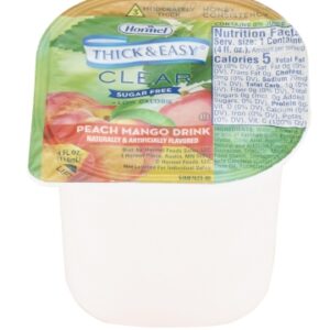 Thickened Beverage Thick & Easy Clear 4 oz. Portion Cup Peach Mango Flavor Liquid IDDSI Level 3 Moderately Thick/Liquidized