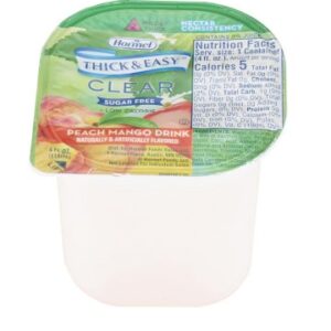 Thickened Beverage Thick & Easy Clear 4 oz. Portion Cup Peach Mango Flavor Liquid IDDSI Level 2 Mildly Thick
